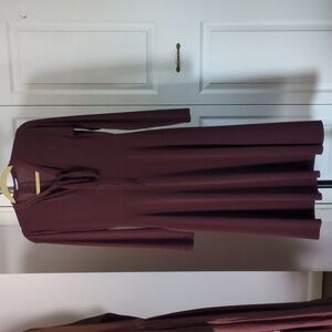 Elegant Long Sleeve Burgundy Dress Zara